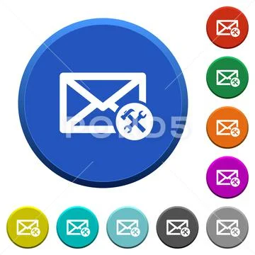 Mail preferences beveled buttons Illustration #151075748