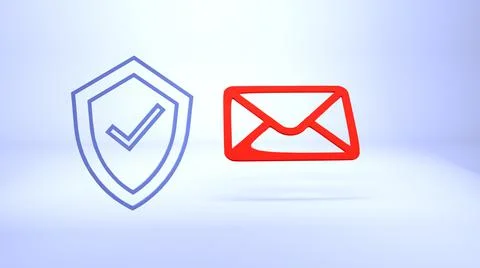Mail protection concept. 3d rendered mail icon. Cyber security Stock Illustration