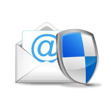 Mail with Protection Shield Stock Illustration