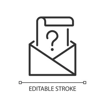Mail question linear icon Stock Illustration