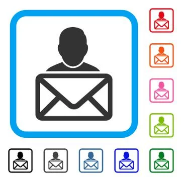 Mail Recipient Framed Icon イラスト素材