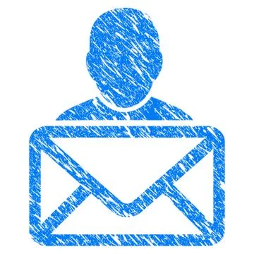 Mail Recipient Grunge Icon Stock Illustration