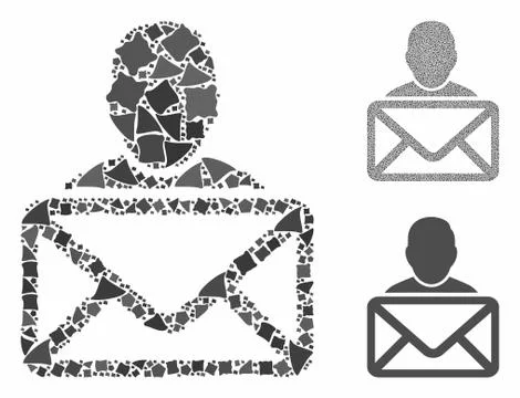 Mail recipient Mosaic Icon of Humpy Parts Stock Illustration