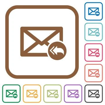 Mail reply to all recipient simple icons Stock Illustration