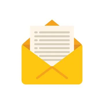 Mail report icon flat vector. Document paper イラスト素材
