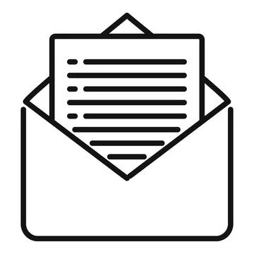 Mail report icon outline vector. Document paper Stock Illustration