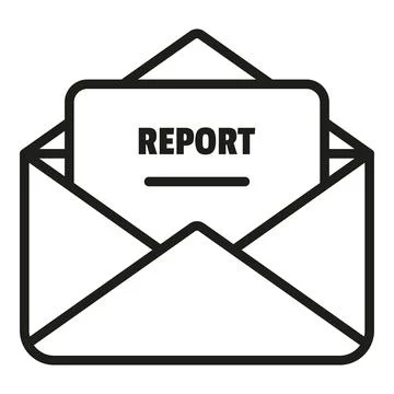 Mail report icon outline vector. Document data Illustrazione stock