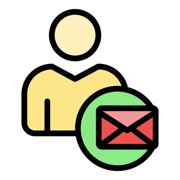 Mail request icon color outline vector Stock Illustration