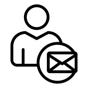 Mail request icon, outline style Stock Illustration