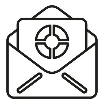 Mail research data icon outline vector. Digital business 스톡 일러스트