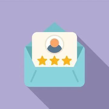 Mail review icon flat vector. Customer trust Stock Illustration