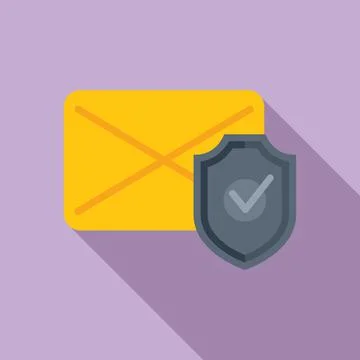 Mail security icon flat vector. Data protect Stockillustratie