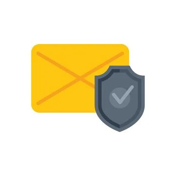 Mail security icon flat vector. Data protect Stock Illustration