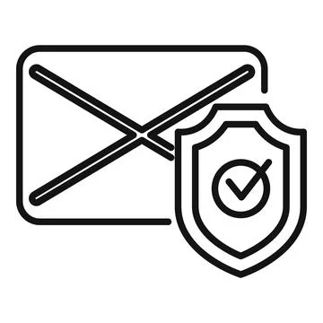 Mail security icon outline vector. Data protect Stock Illustration