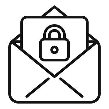 Mail security icon outline vector. Data protect Stock Illustration