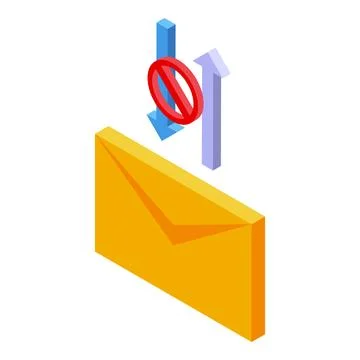 Mail send error icon isometric vector. Lost internet Stock Illustration