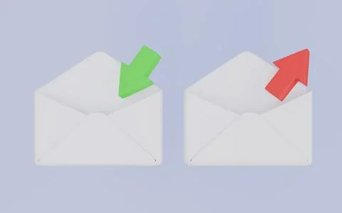 Mail sent and received with arrow icon 3d illustration イラスト素材
