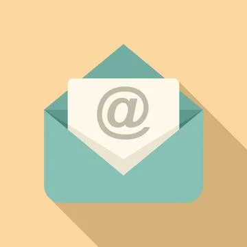 Mail seo response icon flat vector. Universal global seo Stock Illustration