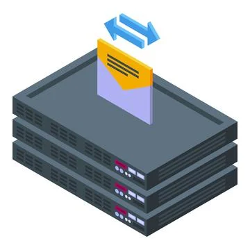 Mail server icon isometric vector. Data information 스톡 일러스트