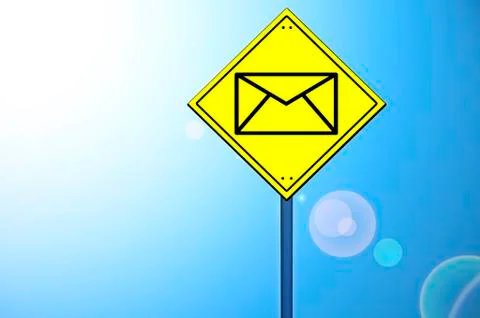 Mail shape on road sign Stockillustratie
