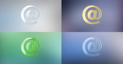 Mail At Sign 3d Icon Stock Footage 66781555