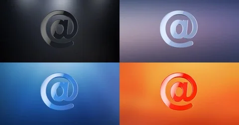 Mail At Sign 3d Icon Stock Footage 69778085