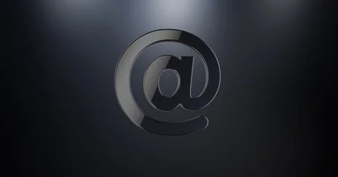 Mail At Sign Black 3d Icon Video stock 69777329