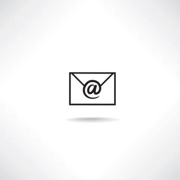 Mail sign. E-mail icon. Email letter symbol isolated with shadow Stock Illustration