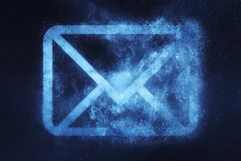 Mail sign, Mail symbol. Abstract night sky background Stock-Illustration