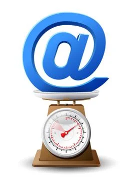 Mail sign on scale pan Stock Illustration