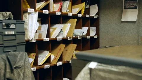 A mail sorting room at a post office Stock Footage 224364416
