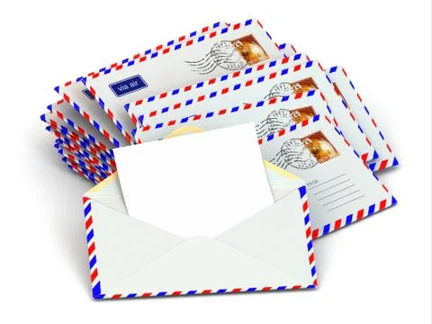 Mail. stack of envelopes and empty letters. Stock Illustration
