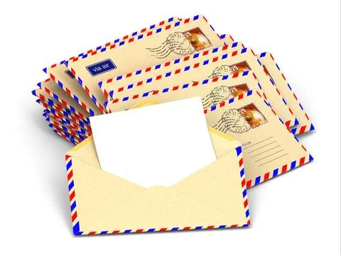 Mail. Stack of envelopes and empty letters. Mail. Stack of envelopes and e... Foto stock