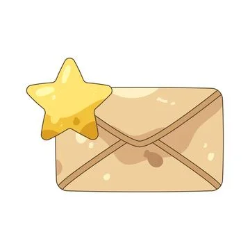Mail with star Ilustração Stock