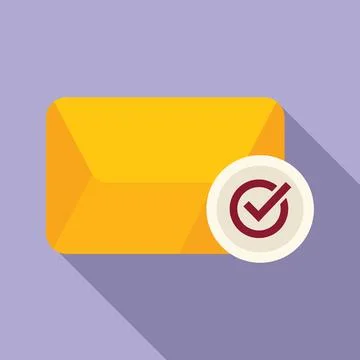 Mail subscription icon flat . Economy plan Stock Illustration