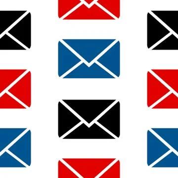Mail symbol seamless pattern on white Illustrazione stock