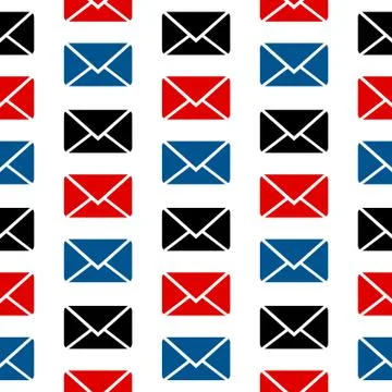 Mail symbol seamless pattern on white Illustrazione stock