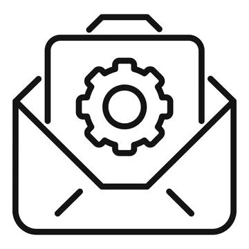 Mail technical icon outline vector. Data support Stock Illustration