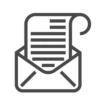 Mail Thin Line Vector Icon Stock Illustration