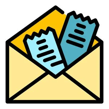 Mail ticket program icon vector flat Illustrazione stock