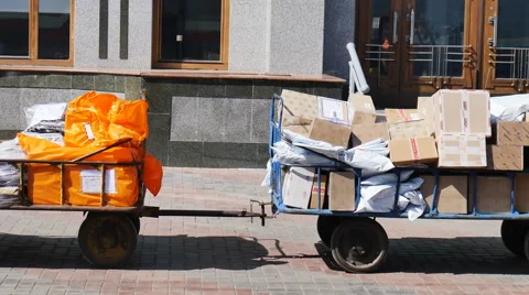 Mail transport at the station Stock Footage 62774487