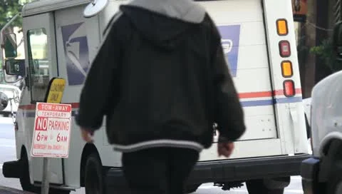 Mail Truck Stock Footage 11360886