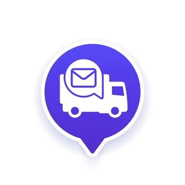 Mail truck icon, vector design イラスト素材