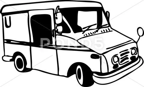 Mail truck Stock Illustration