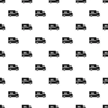 Mail truck pattern 스톡 일러스트