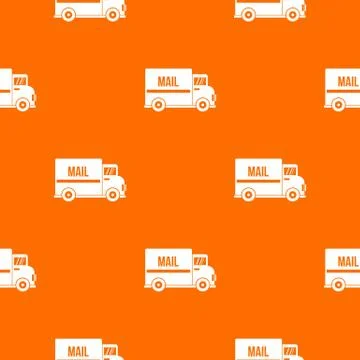 Mail truck pattern seamless Stock Illustration