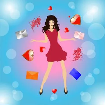 Mail valentines Stock Illustration