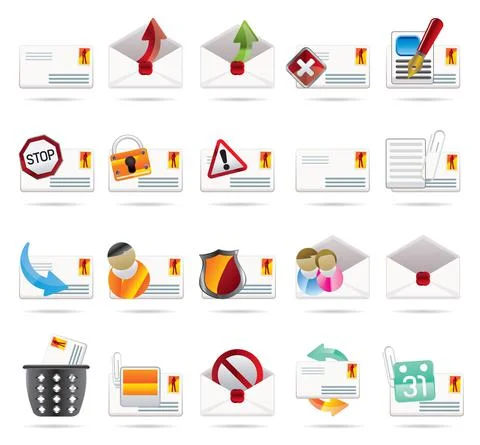 Mail Vector and Letter Stock Illustration