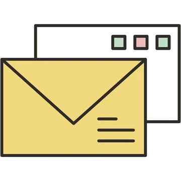 Mail vector, email icon, letter message design Stock Illustration