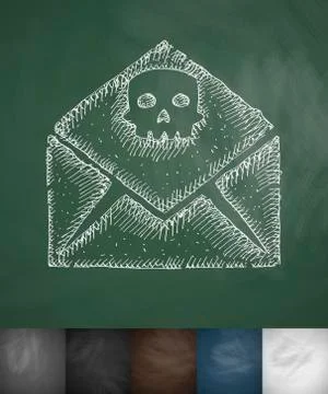 Mail virus icon. Hand drawn vector illustration Stock-Illustration
